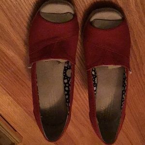 Tom’s Red Canvas Wedge shoes